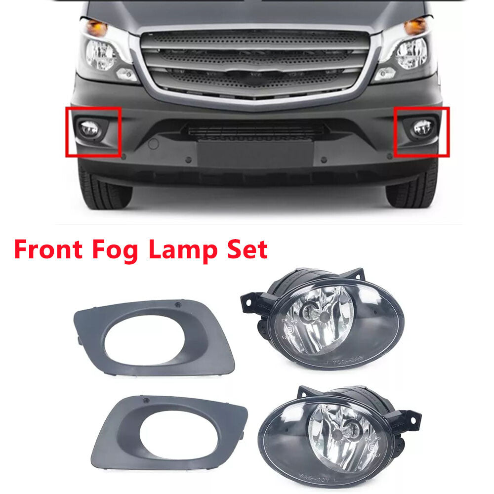 One set of front fog light cover with protective sleeve for Mercedes-Benz Sprinter W906 2014-2018.