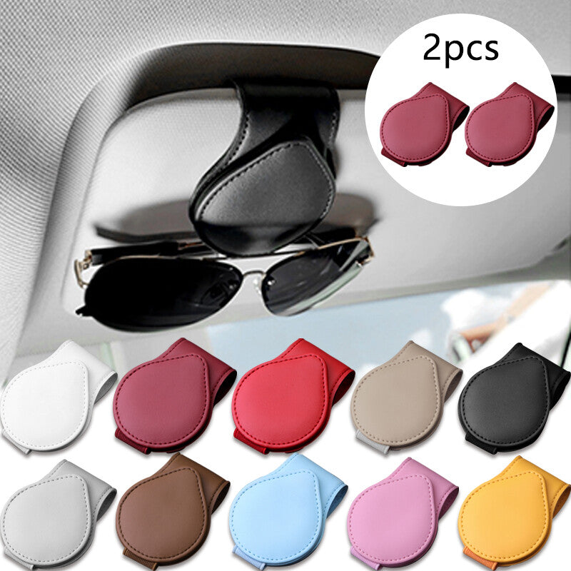 2-Pack Car Sunglasses Holder, Sunshade, Glasses Hook, Ticket Holder, Card Holder