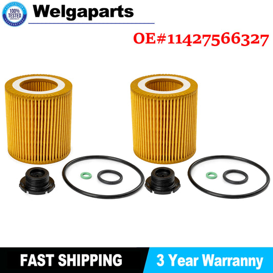 2x Engine Oil Filter for BMW 328i 335i 335xi 528i 535i 740i Z4 X3 X5 11427566327