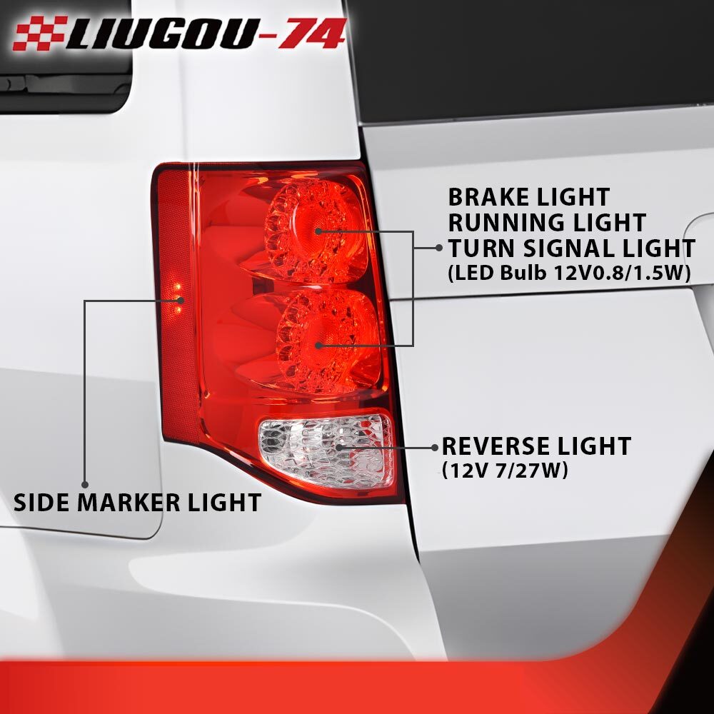 Suitable for 2011-2020 for Dodge Grand Caravan LED taillights and brakes with turn signals (LH) and right-hand side.