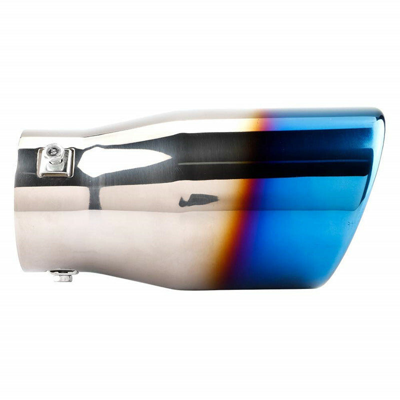 Car 76mm Exhaust Silencer Tail Pipe Muffler Rear Large Caliber Half Blue Throat