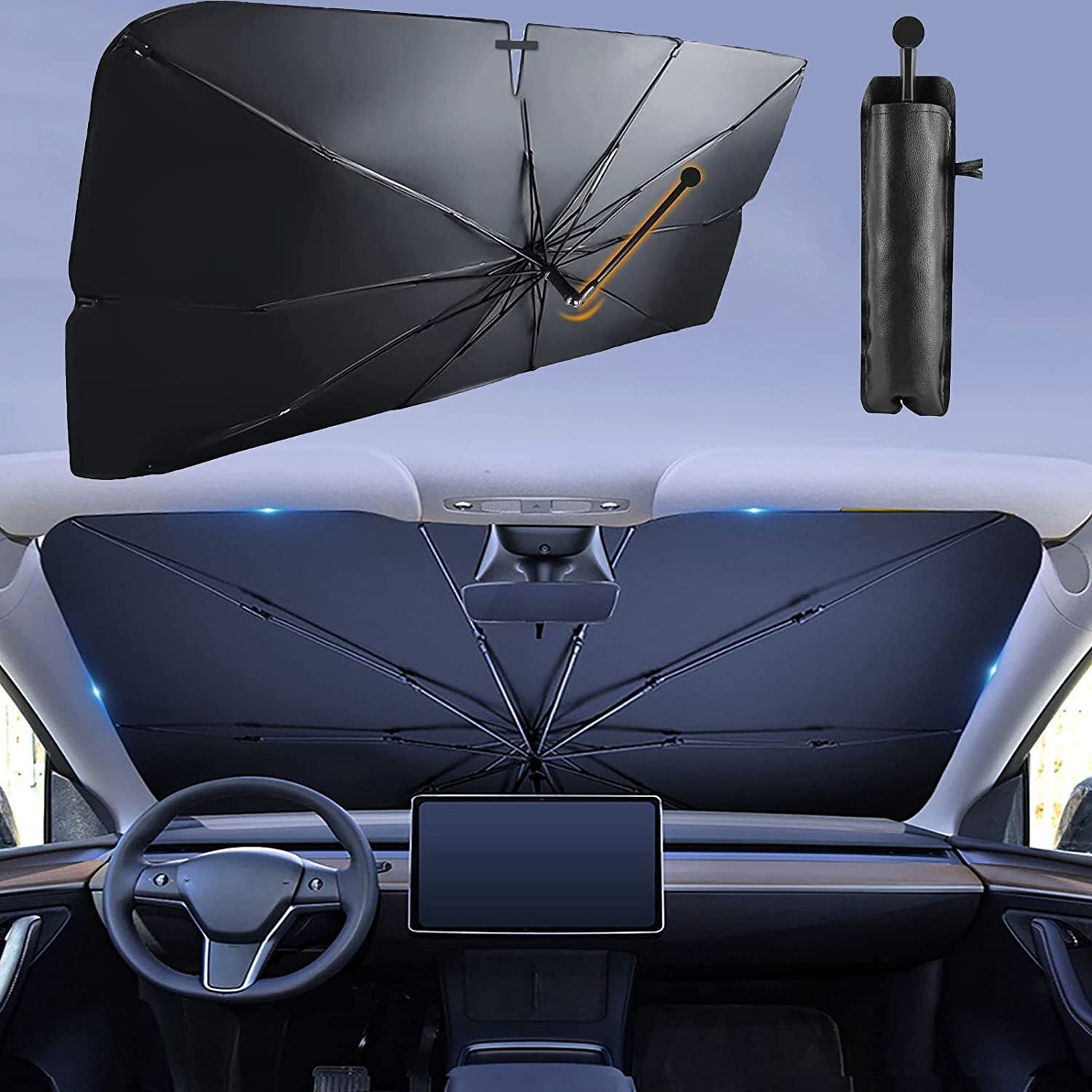 Car windshield sunshade suitable for Tesla Model 3/Y front window sunshade