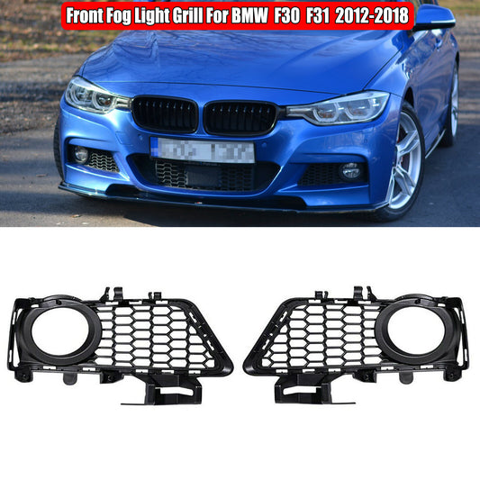 Front bumper fog light grille cover for BMW 3 Series F30 F31 M Sport 2012-2018