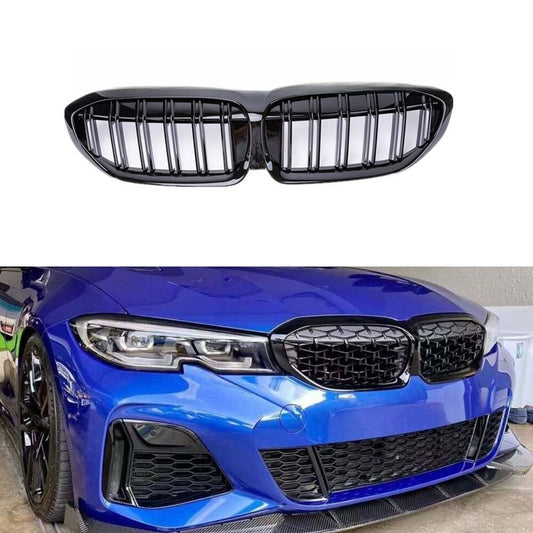 for BMW G20 330i M340i 2019-2022 Front Kidney Grill Grille Gloss Black Diamond