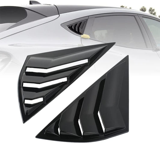 Sleek black side window louver cover ventilation spoon for Ford for Mustang 2021 2022