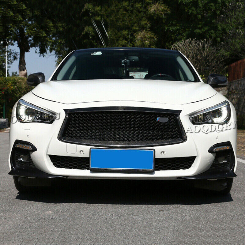 Carbon Fiber For 2018-2020 for Infiniti Q50 Front Bumper Grill Grille Replace Refit
