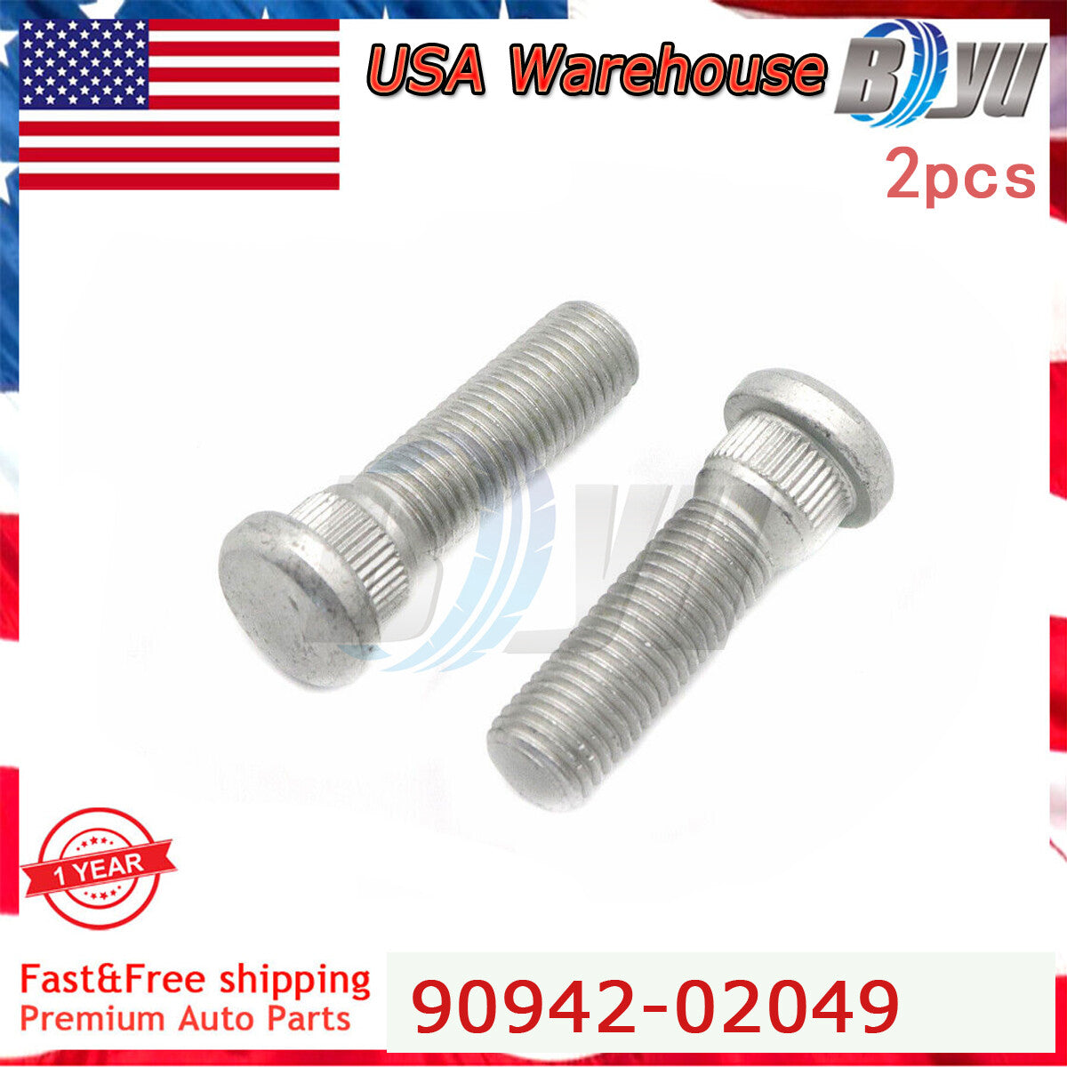 90942-02049 2pcs Fit for TOYOTA TACOMA TUNDRA for LEXUS STUD HUB BOLT Wheel Stud