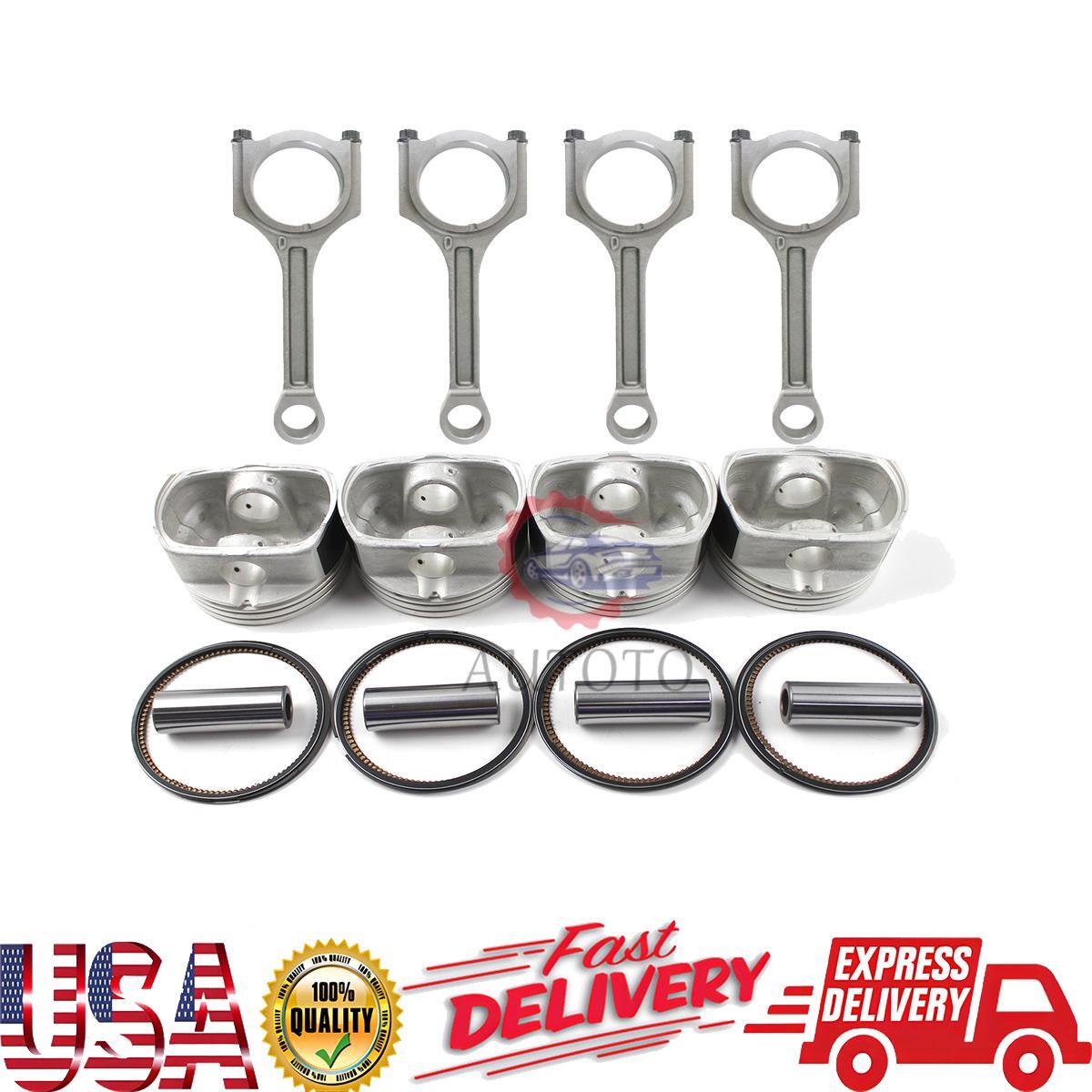 4Pcs Engine Connecting Rods  Piston Kit for 11-13 2.0L for Hyundai for Tucson for KIA Forte