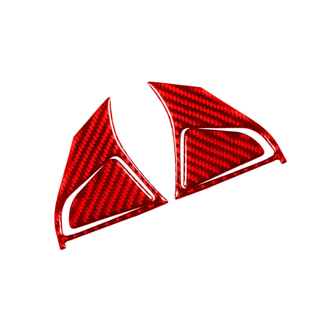 Red Carbon Fiber Steering Wheel Button Cover Type C for Chevrolet Sonic 2012-16