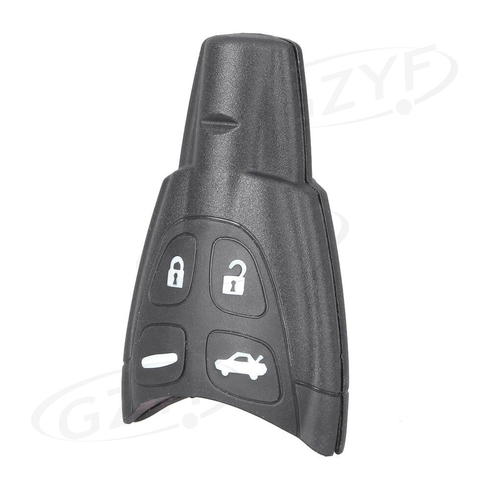 Car Black 4-Buttons Key Fob Shell Case Cover fit for Saab 9-3 Sport Sedan 2003-2011