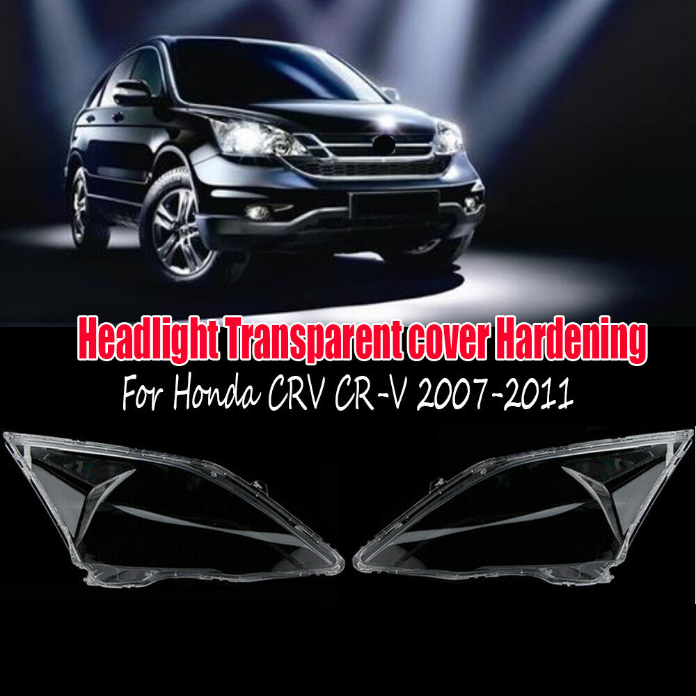 A pair of clear lens covers for the front camera of the headlights for Honda CRV 2007-2011 (L+R).