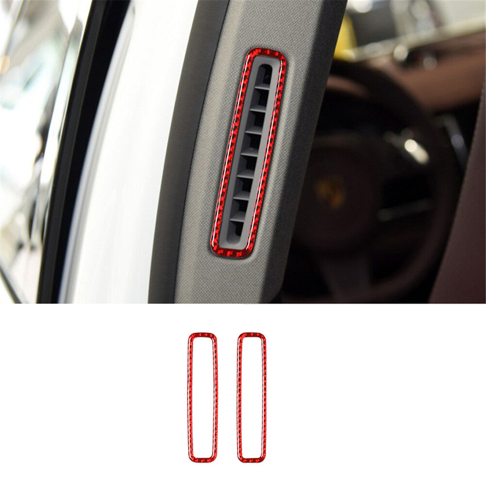 Red carbon fiber vent socket cover trim is suitable for the for Porsche for Panamera 10-16