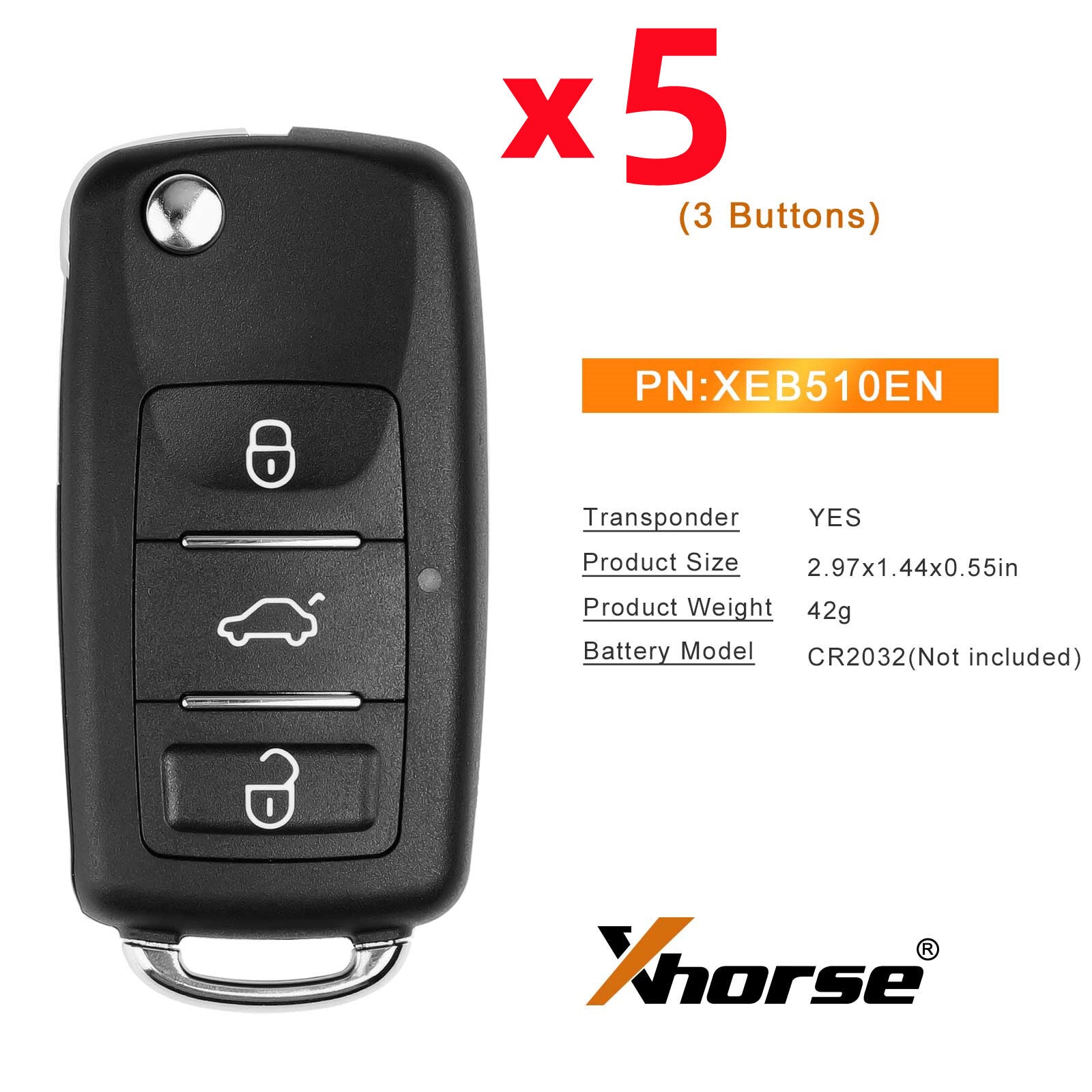 5Pcs XEB510EN B5 Super Remote KEY XT27B Super Chip For VVDI Key Tool Max