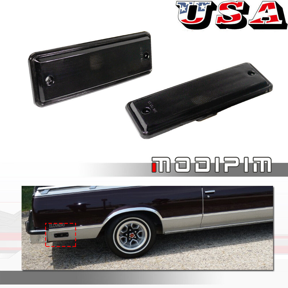 Black rear fender side marker light cover for 1978-1987 El Camino Caballero