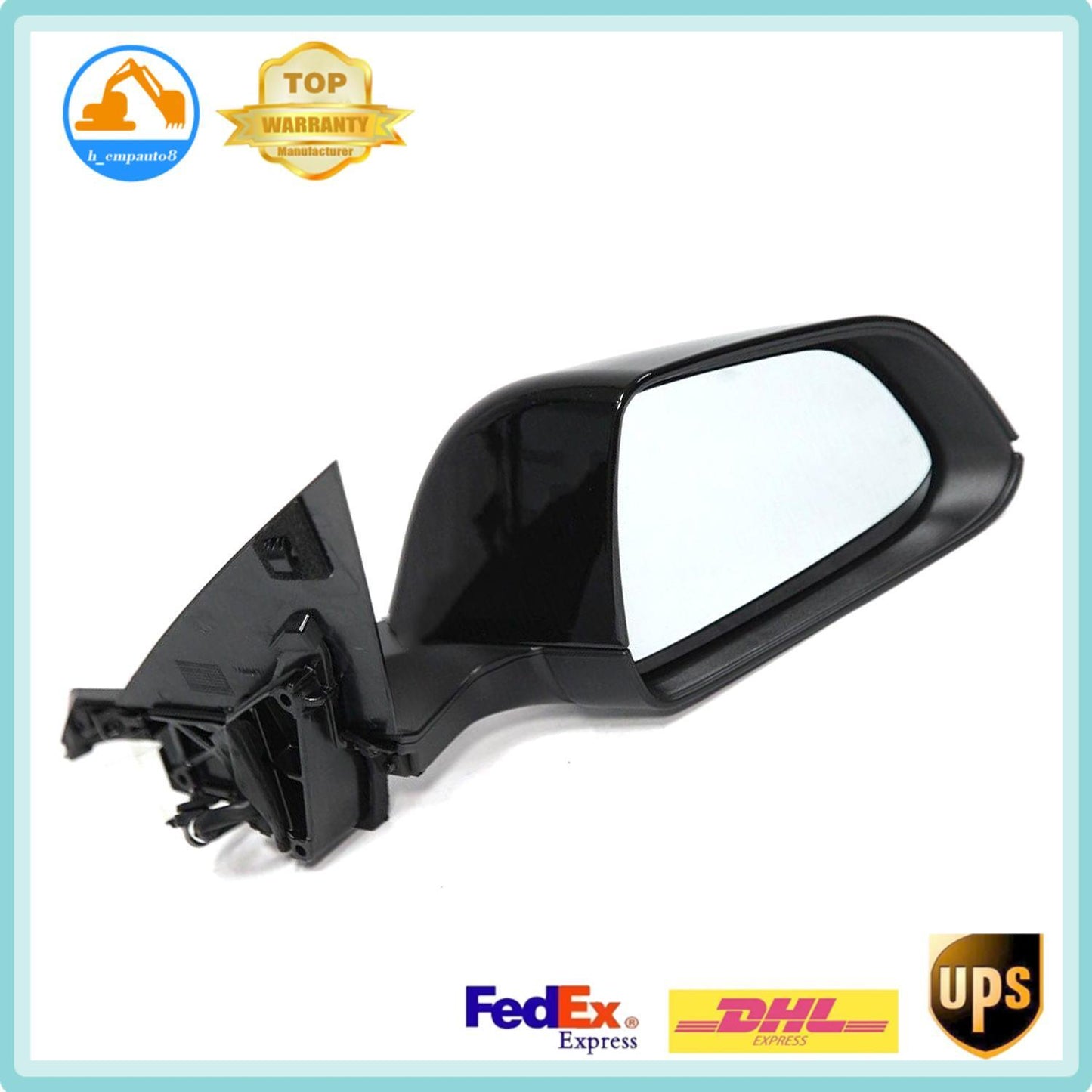 Black Right Side Mirror Heated Memory Power Fold for Tesla Model 3 M3 2021-2023