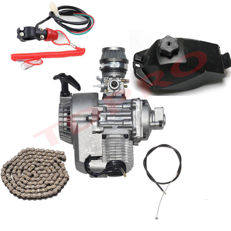 49cc engine motor kit, 2-stroke pull start, for mini pocket pit bike, all-terrain vehicle, four-wheel off-road vehicle