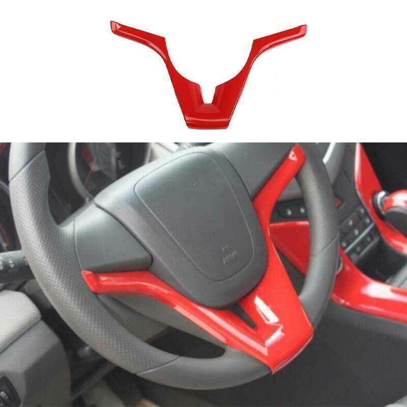 for Chevrolet for Cruze 2010-2015 2016 Gloss Red Steering Wheel Strip Cover Trim 1PC