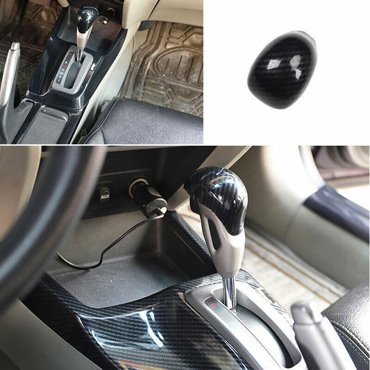 for Honda for Civic 9th Gen 12-15 AT Carbon Fiber Gear Shift Knob Head Cover Trim 1P