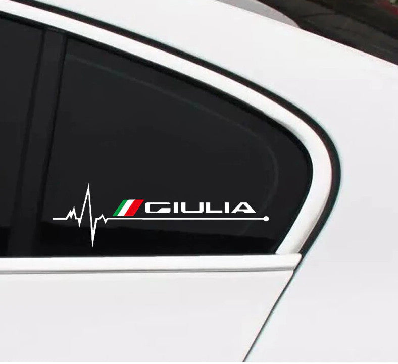 2-pack Black Giulia Car Window Sticker Badges for Alfa Romeo Giulia