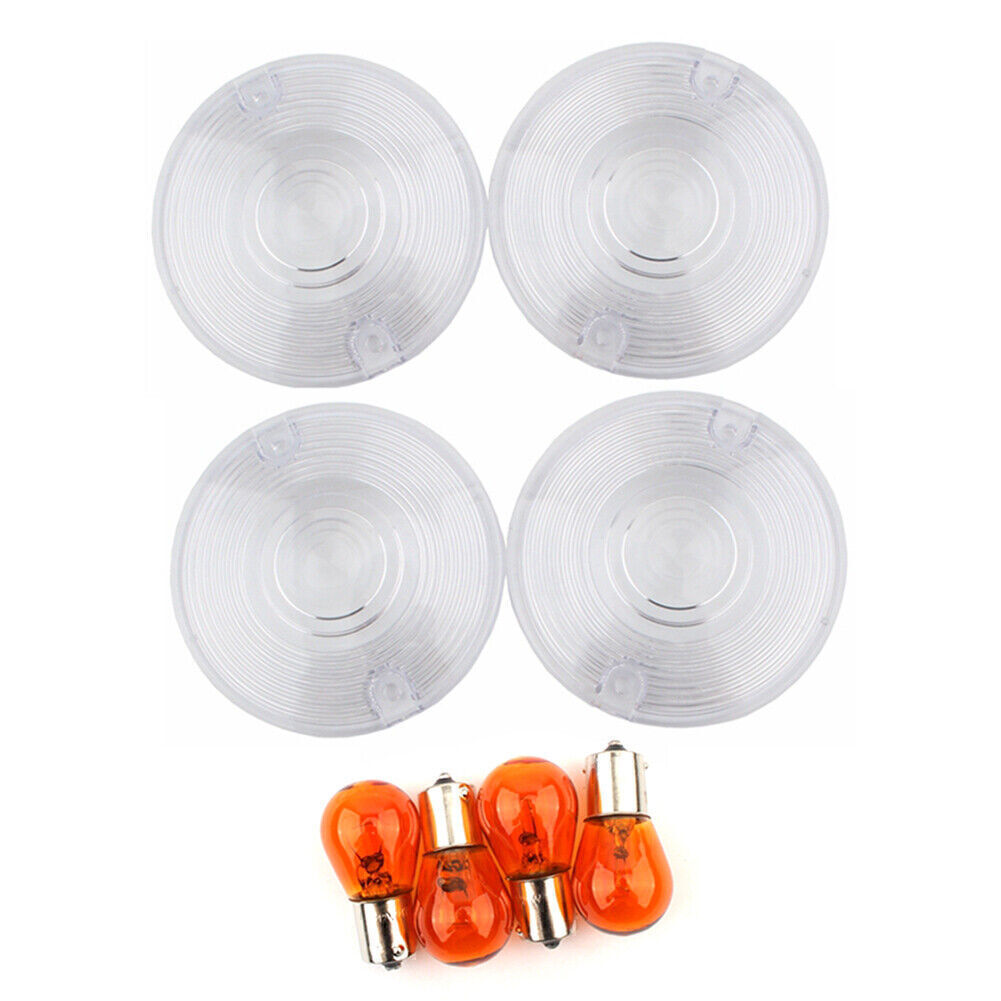 Front Rear Turn Signal Lens Cover for Harley Electra Glide Light Blinker Clear