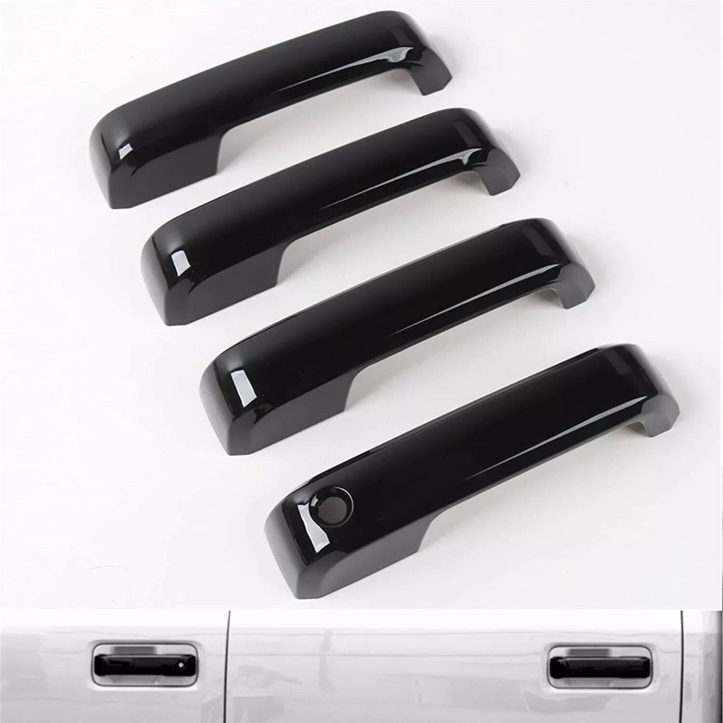 for 2021 2022 2023 2024 for Ford F150 Crew Cab Door Handle COVERS No for Smart Key Holes