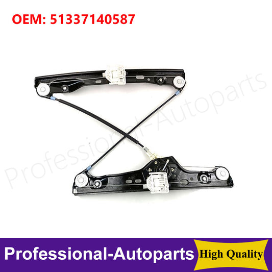 The front left window adjuster without a motor is suitable for BMW E90, E91 3', 318i, N43, 320d, and 325I-.