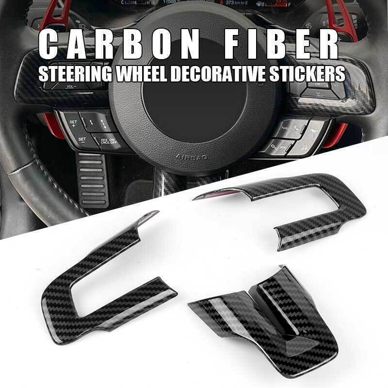 Carbon Fiber Style Steering Wheel Cover Fit for Ford for Mustang 2015 - 2022