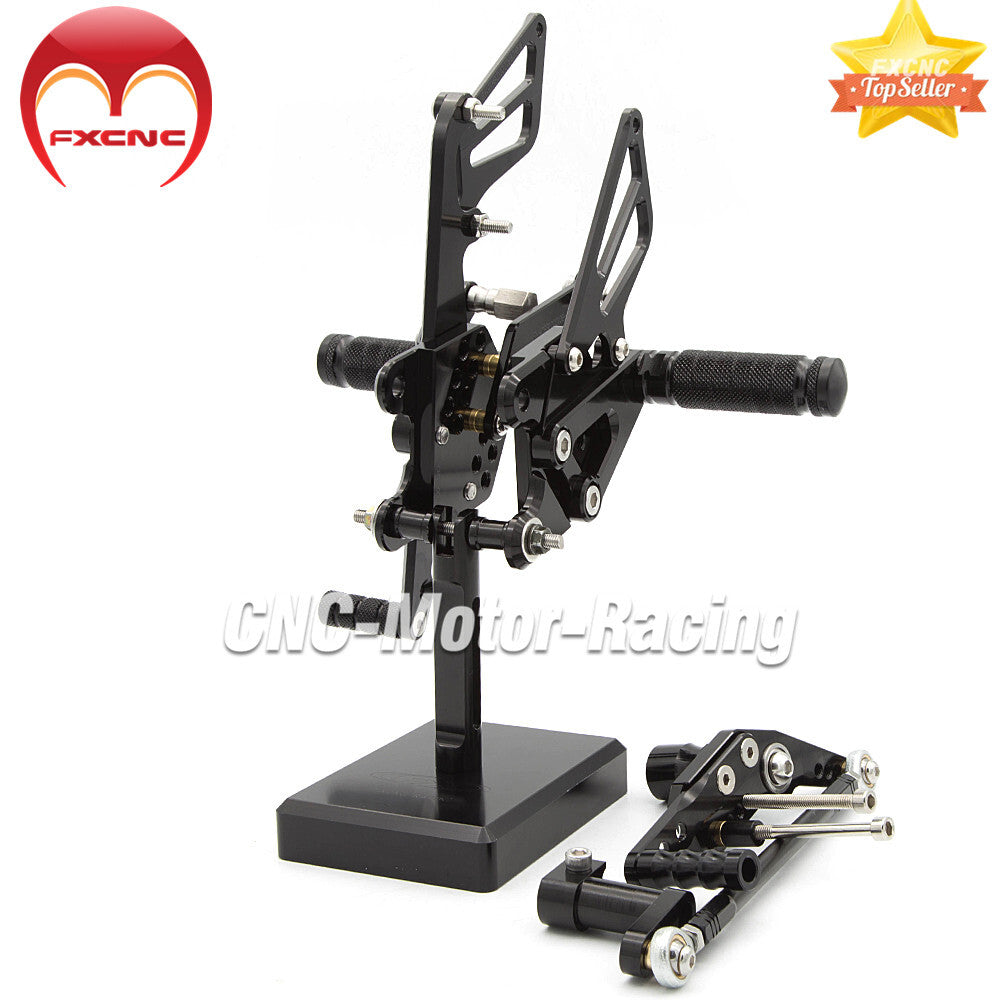 CNC geared footrest and rear peg kit for Honda CBR1000RR 2008-2016 with pedal shifting.