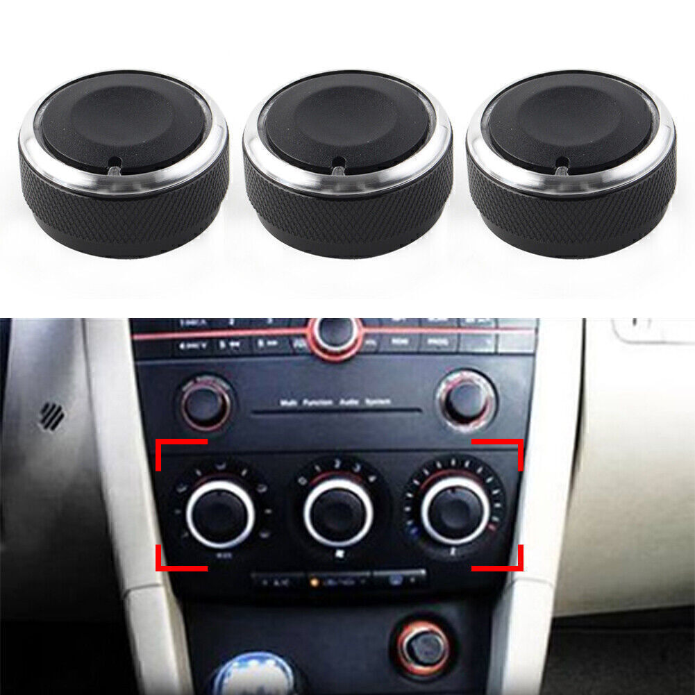 3Pcs Air Condition A/C Panel Control Switch Knob Cover Fit for MAZDA 3 M3 2004-2009