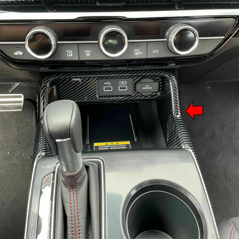 for Honda for Civic 11th 2022-2023 Carbon Style Console Cigarette Lighter Cover Trim