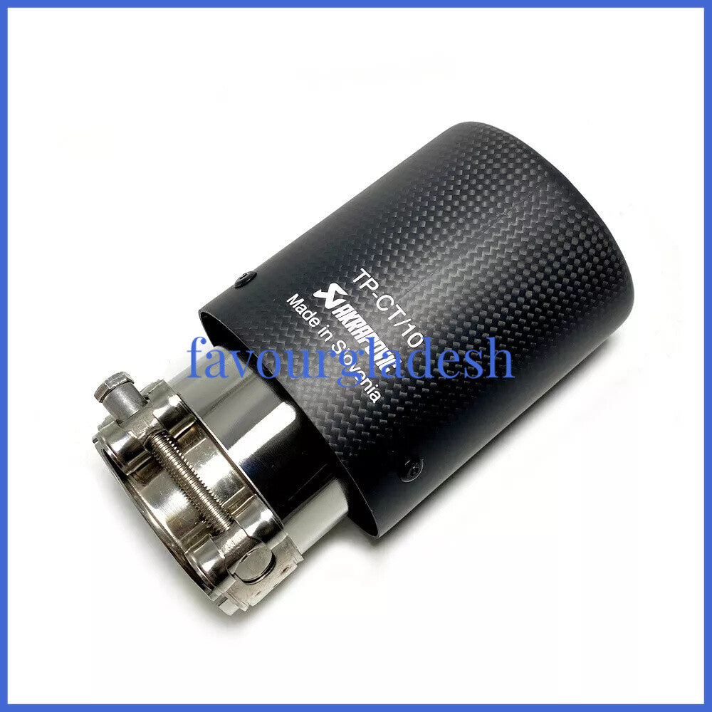 1PCS Akrapovic Matte Carbon Fiber Exhaust tip 63-101mm Universal End Tail pipe