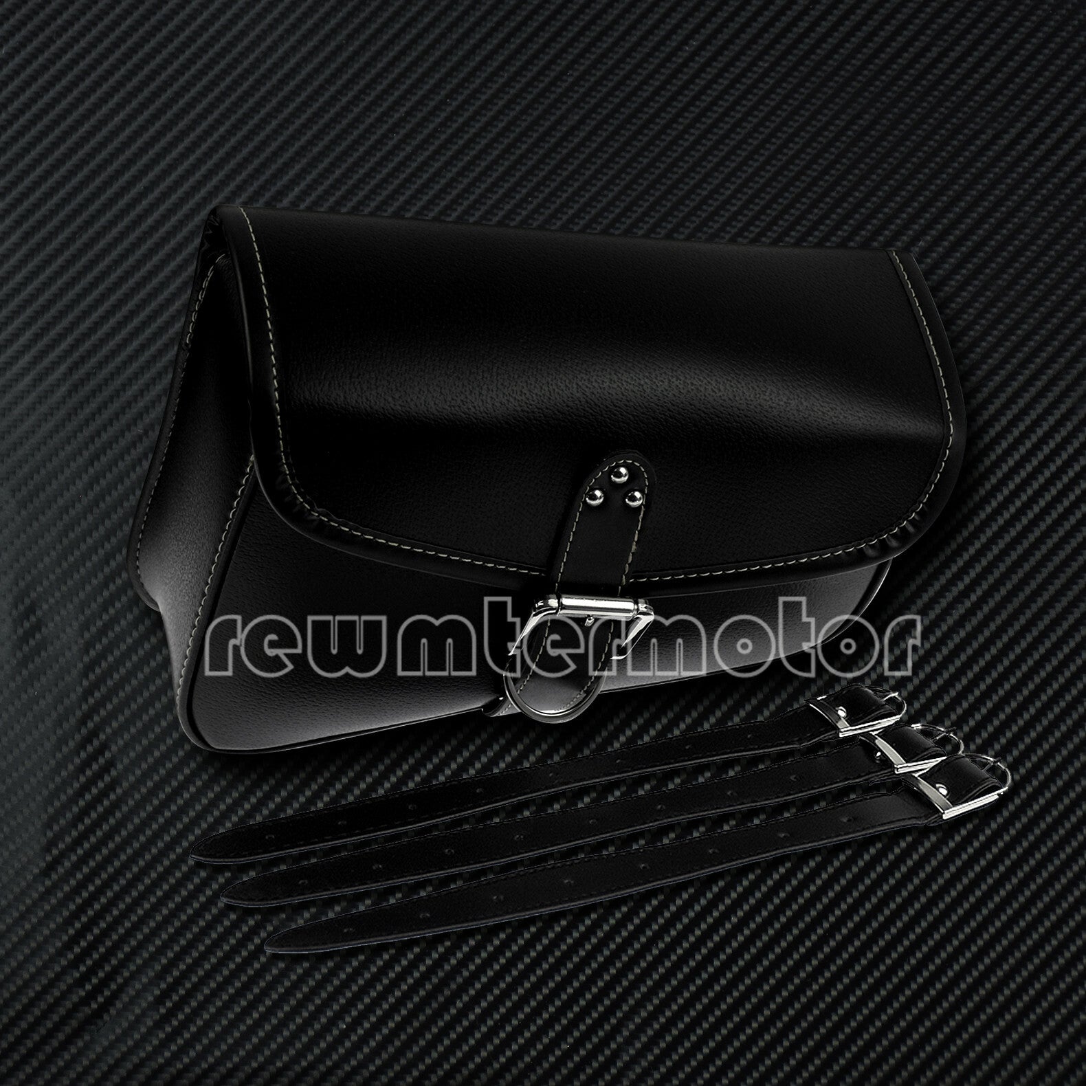 Black Right Side Saddlebag Saddle Bag Fit For Sportster XL883 XL1200 PU Leather