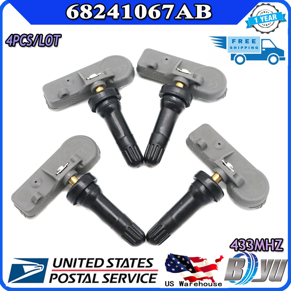 56029398AB for CHRYSLER for JEEP for DODGE 4X NEW TPMS TIRE SENSOR 433MHZ 68241067AB