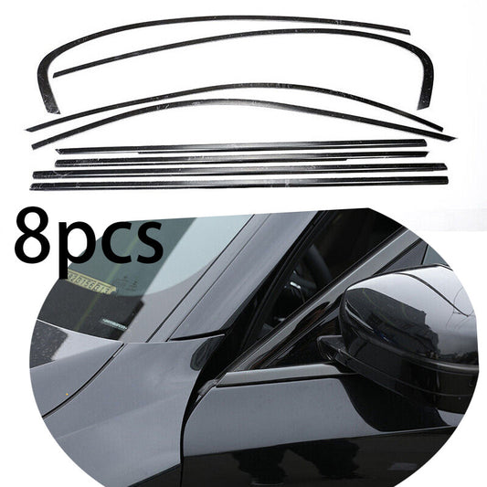 For 2018-2021 for BMW 5 Series G30 Black Stainless Car Window Strip Cover Trim auto