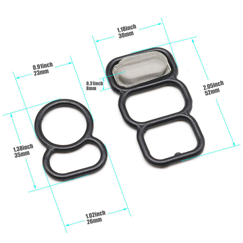 2PCS 15825-P0A-015 for Honda Accord UpperLower Spool Valve VTEC Solenoid Gasket
