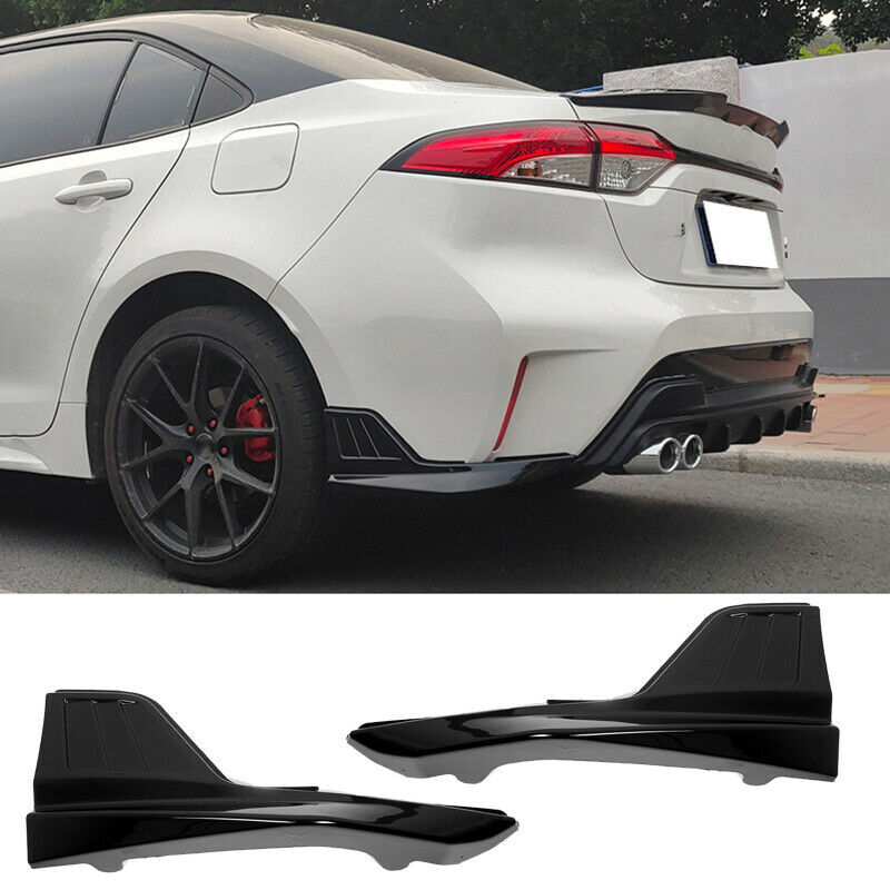 for Corolla Sedan 2019-2023 ABS Black Rear Bumper Side Corner Spoiler Guard 2Pcs