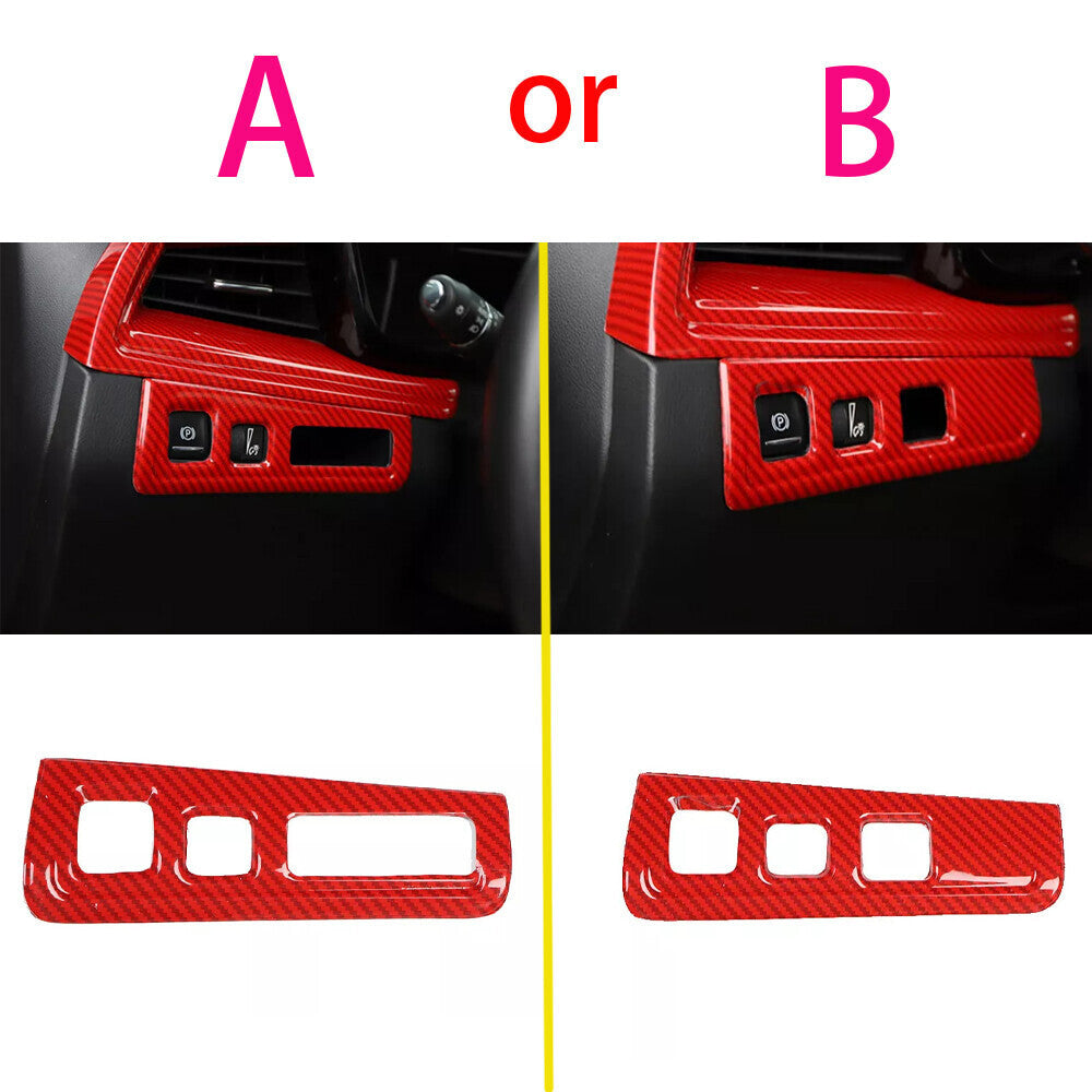 for Cadillac XT5 2017-19 Red Carbon Fiber Interior Decoration Frame Cover Trims