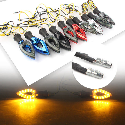 Motorcycle LED Turn Signal Lights Indicator Blinker Bolt-on Amber Light Black