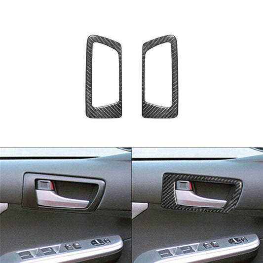 2x Carbon Fiber Front Door Handle Panel Trim Cover for Toyota for Camry 2012-2014