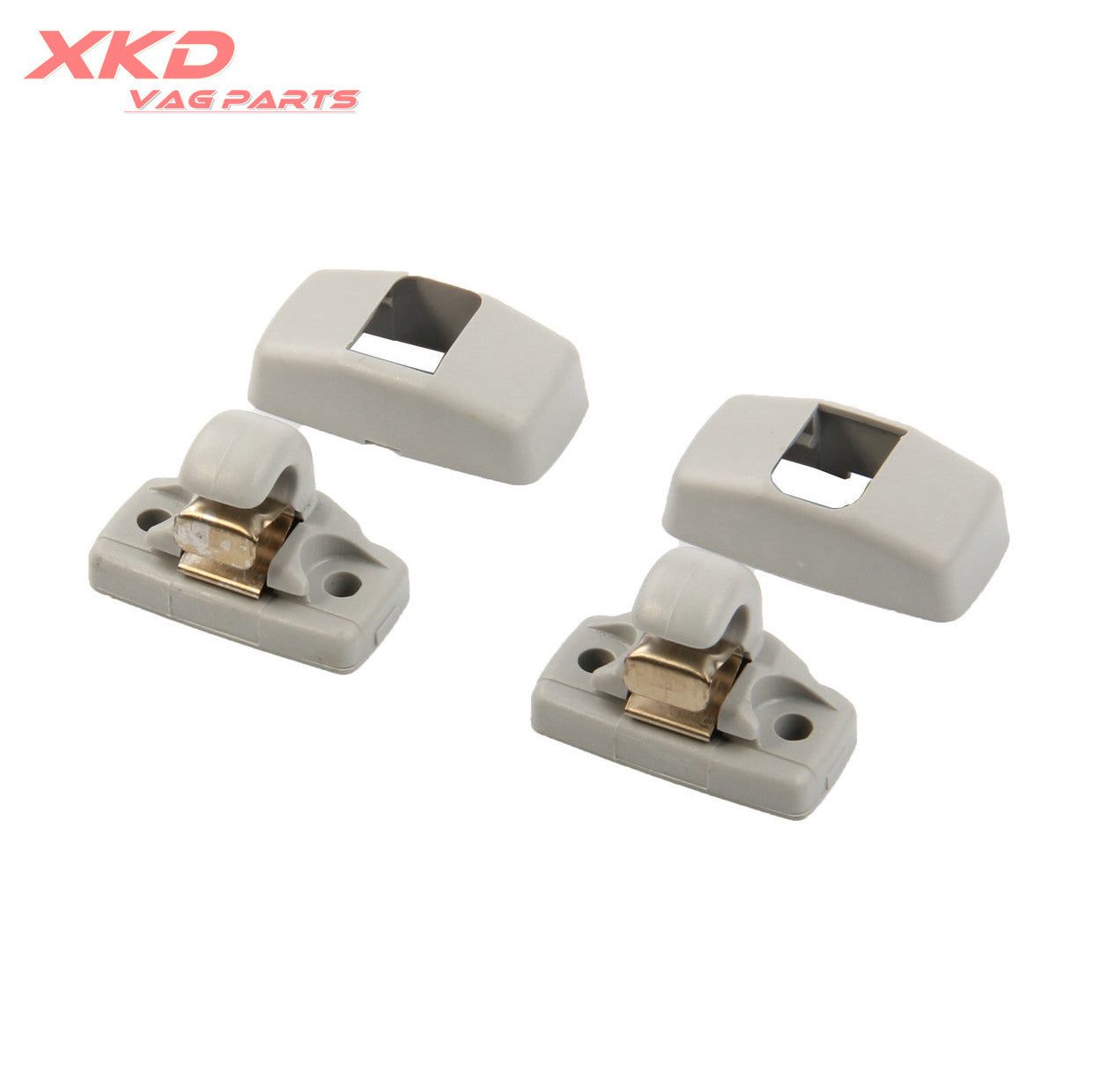 A pair of gray sun visor clips suitable for Volkswagen Beetle, Eos, for Golf , for Jetta , for Passat