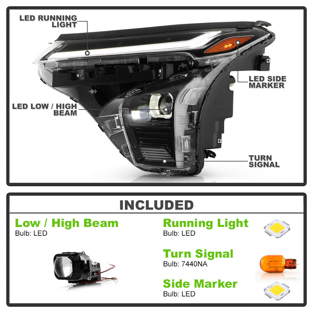 Driver Side Headlight w/ LED DRL Projector Headlamp For 2024-2025 for Chevy Trax