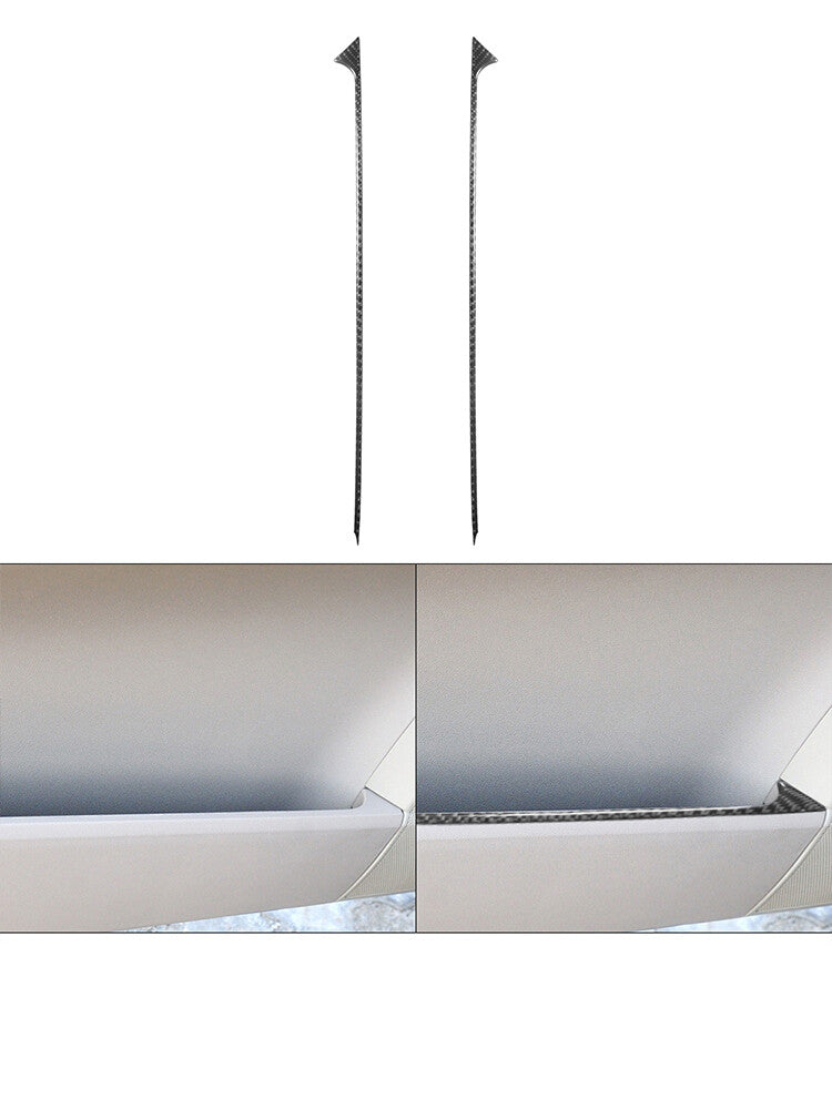 for Mercedes R-Class 2009-2012 Rear Door Storage Trim Strip Cover Carbon Fiber