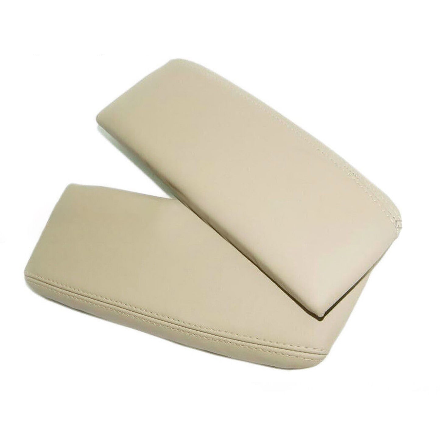 2Pcs Leather Console Lid Armrest Cover Skin for Acura RL 2005-10 Trim Beige Tan