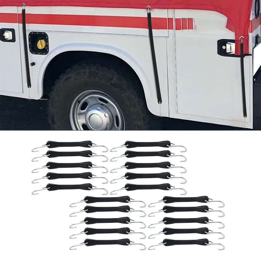 6 Heavy Duty Rubber Tarp Straps Tie Down Bungee Cords With Hook