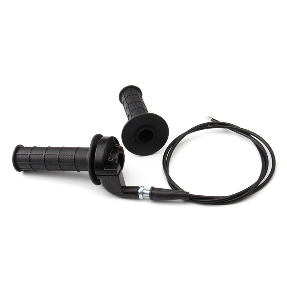 7/8 22mm Handle Throttle Clamp Hand Grip with Twist Cable Motor Bike Black 2Pcs