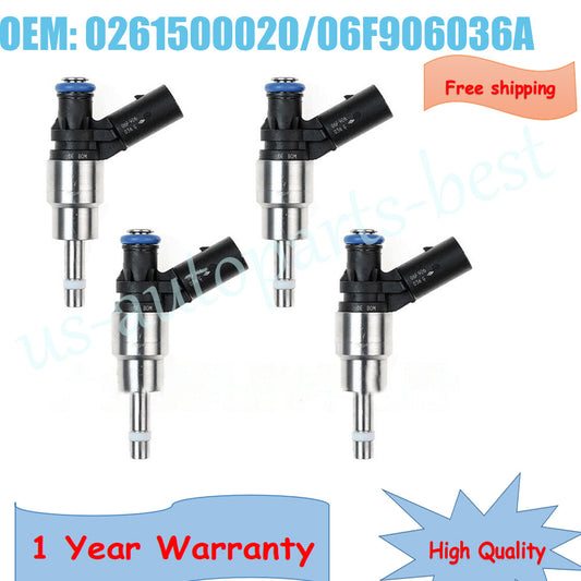 4 PCS New Fuel Injector for Audi S3 2.0L I4 Turbo for VW 2008 0261500020 06F906036A