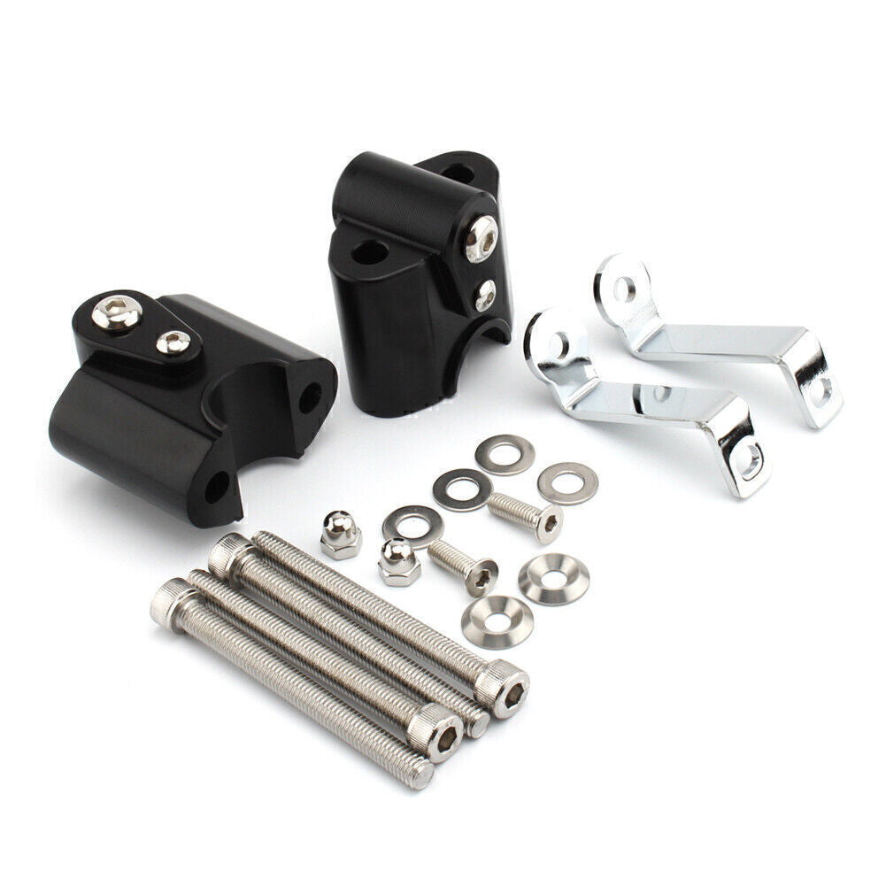 Black Handlebar Risers Handle Bar Lift Clamp Adapters for BMW R 18