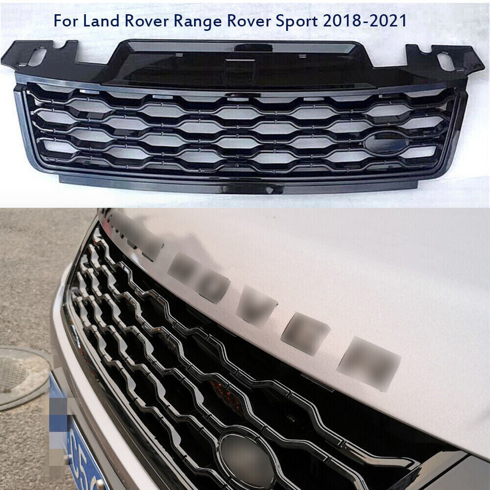 Black Front Bumper Grille Mesh Grill Fit for Range Rover Sport 2018-2022 2019 21