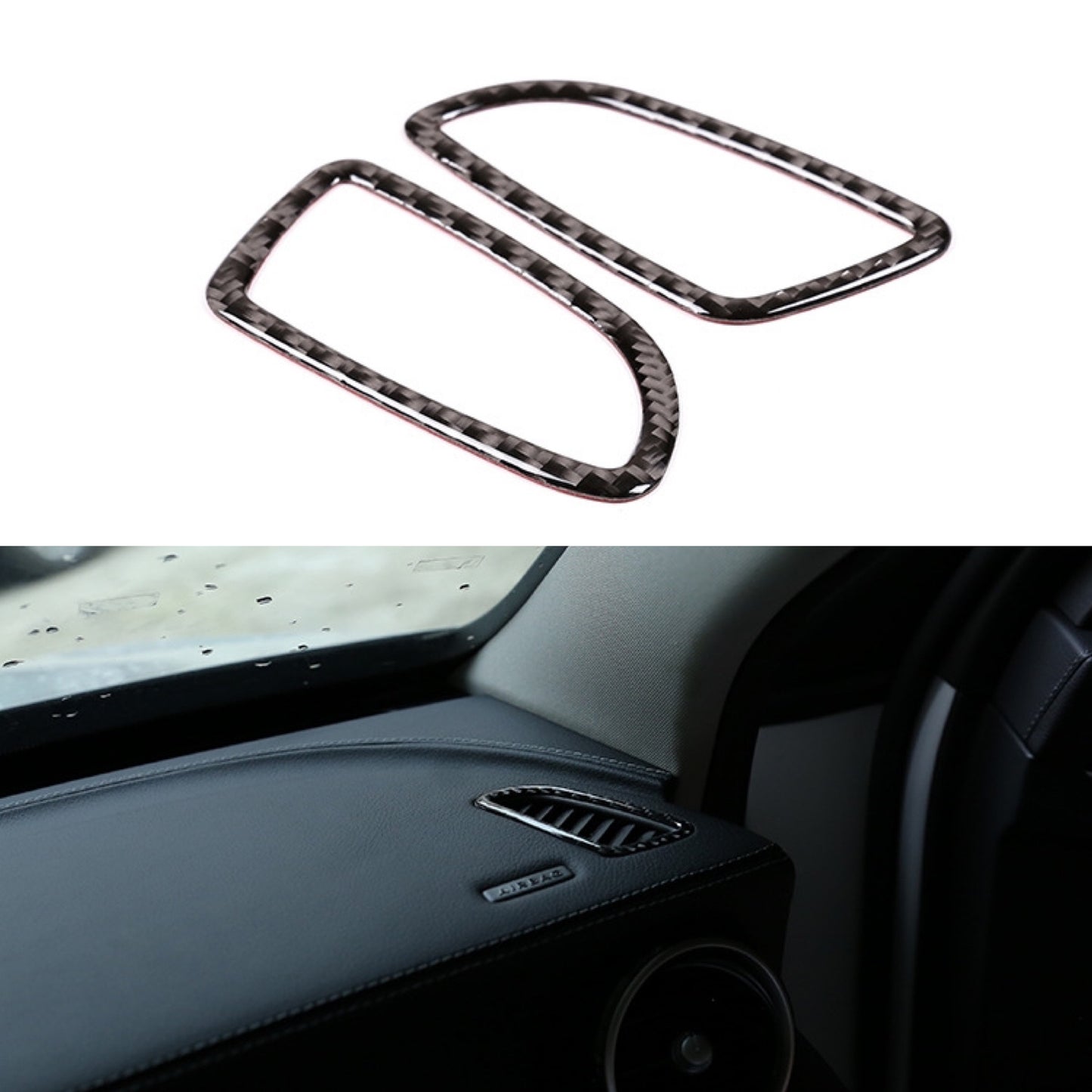 2-Piece Carbon Fiber Air Conditioner Cover Trim for Mercedes-Benz C-Class and GLC-Class (2015-19)