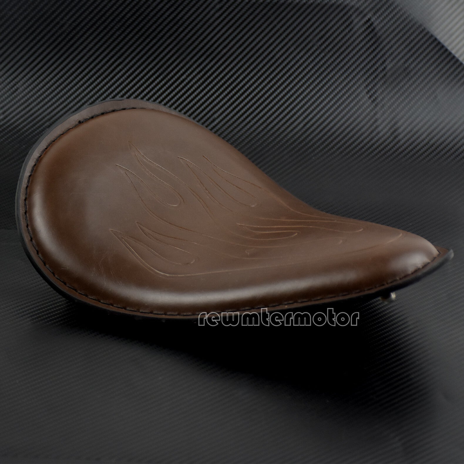 Motorcycle Flame Solo Driver for Seat Brown Fit for Harley Dyna Chopper Bobber XL883